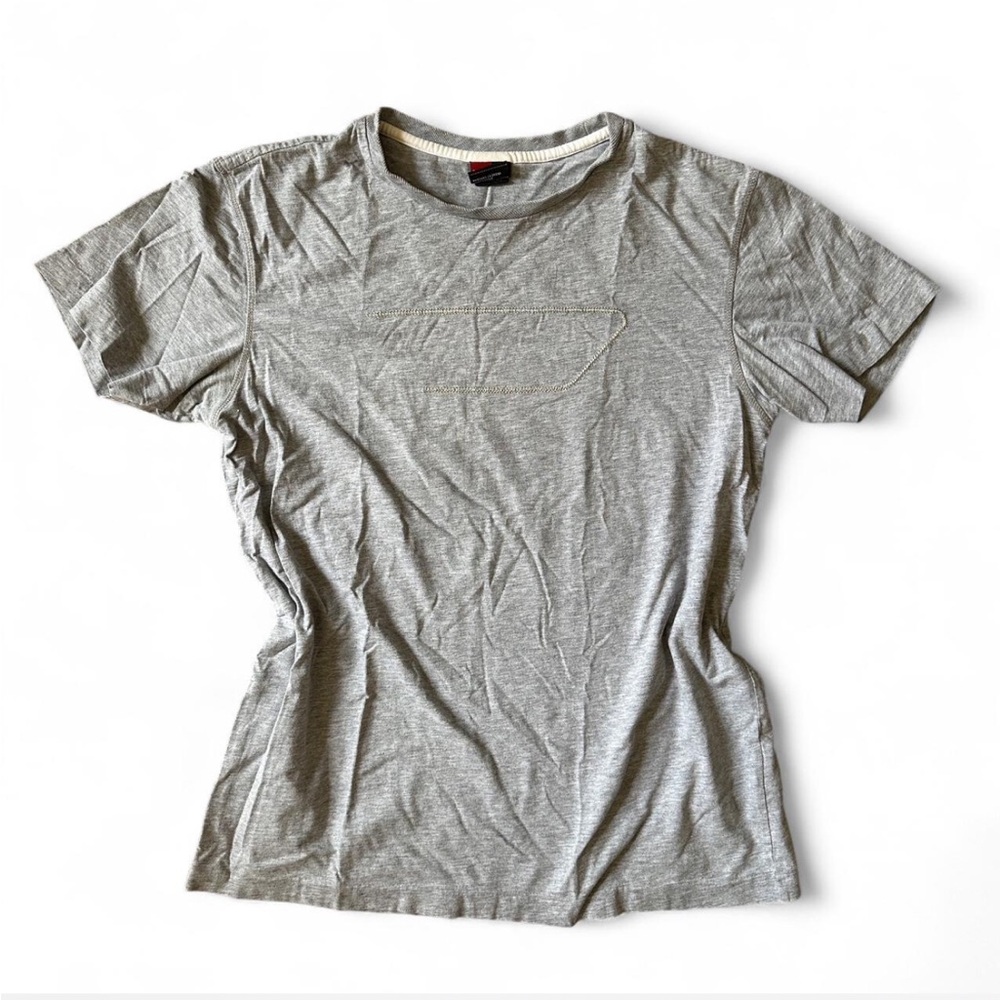 Grey Diesel T-Shirt with embroidered logo.